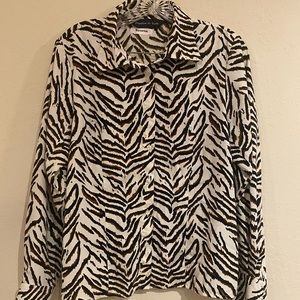 PRESTON & YORK beautiful Women blouse zebra print